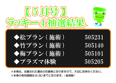 【ラッキー4抽選結果】