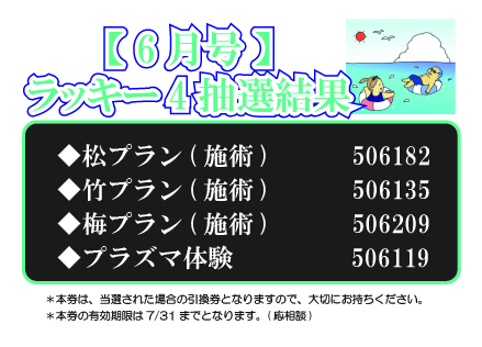 【ラッキー4抽選結果】