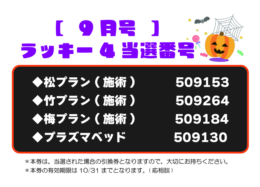 【ラッキー4抽選結果】