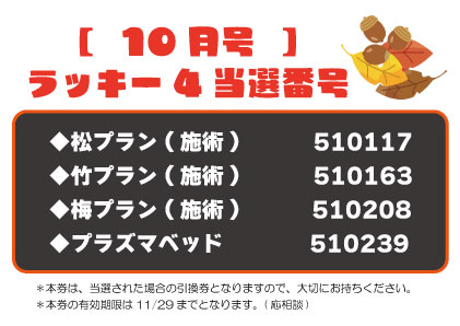 【ラッキー4抽選結果】