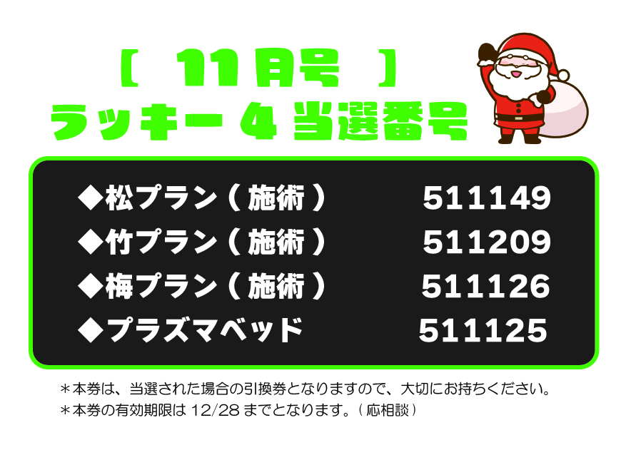 【ラッキー4抽選結果】